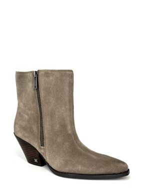 NEW Sam Edelman Jane Bootie Desert Olive/Tan Suede Size 8 Ankle Boots Cowboy New